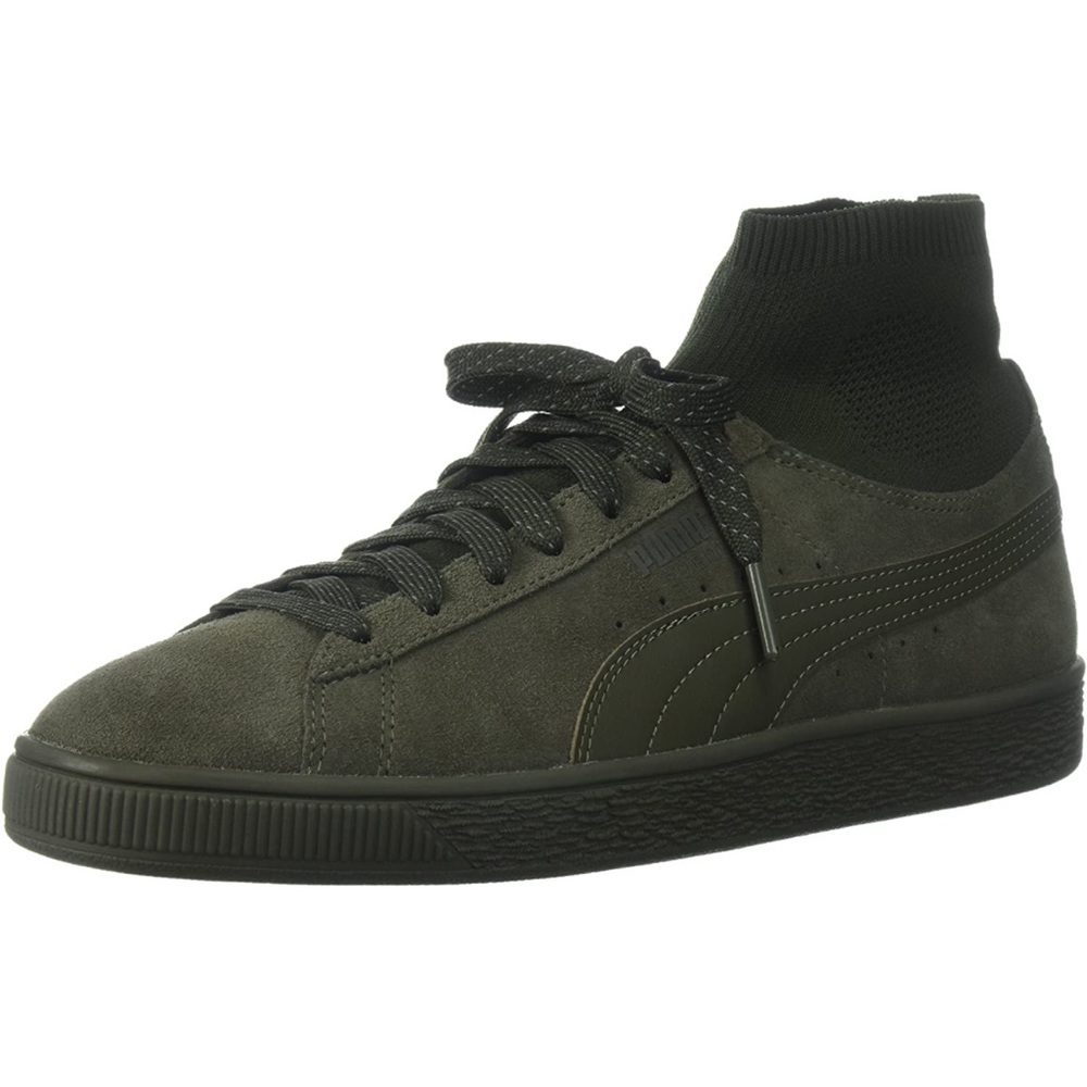 PUMA Men's Suede Classic Sock Sneaker olive green Sz 8.5
